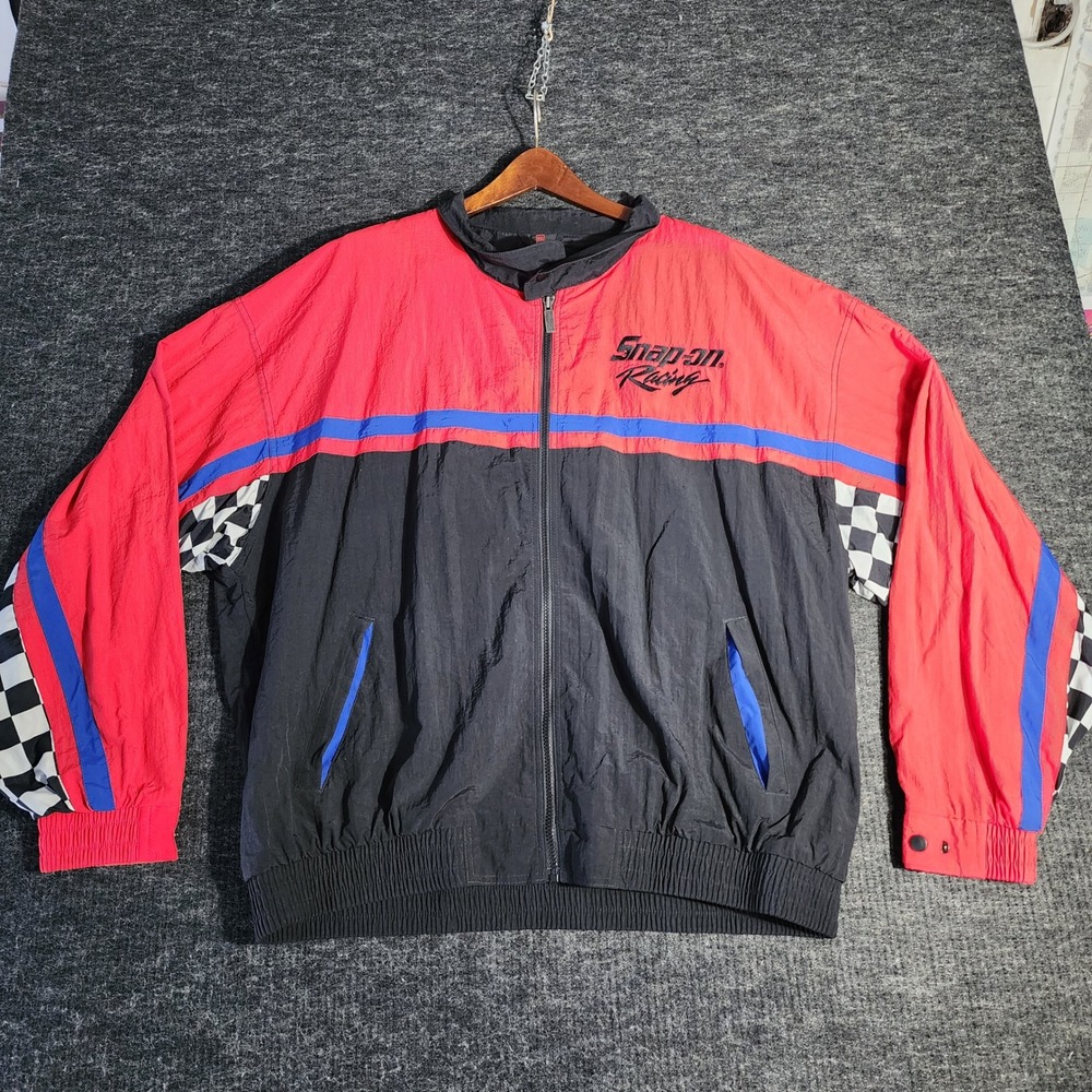 Vintage Snap-on Racing Windbreaker Jacket XXL Red Black Swingster (E2)